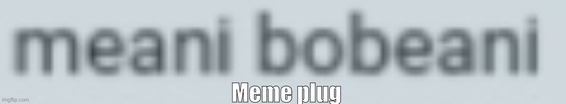 https://imgflip.com/i/5bx4ig | Meme plug | image tagged in meani bobeani | made w/ Imgflip meme maker
