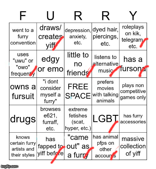 welp yea this is me | image tagged in furry bingo v2 | made w/ Imgflip meme maker