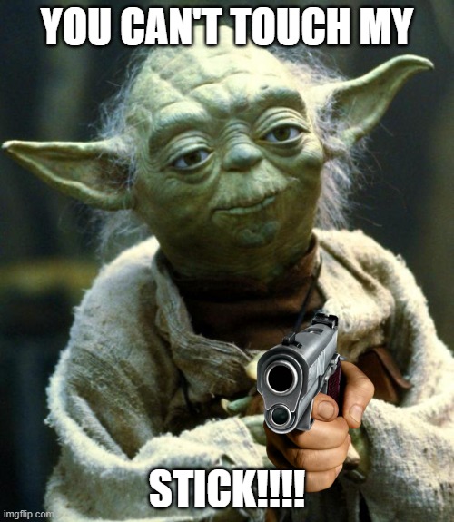 Star Wars Yoda | YOU CAN'T TOUCH MY; STICK!!!! | image tagged in memes,star wars yoda | made w/ Imgflip meme maker