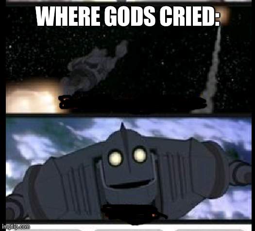The ultimate scene of sadness | WHERE GODS CRIED: | image tagged in the ultimate scene of sadness | made w/ Imgflip meme maker
