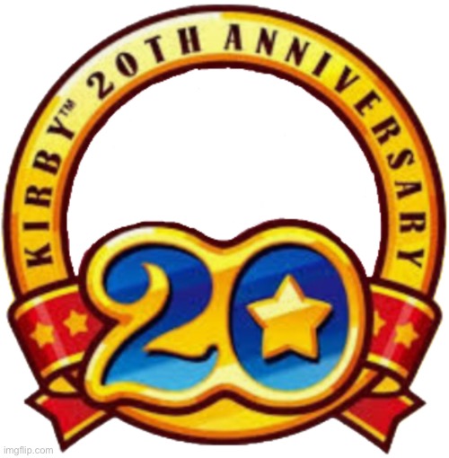 Kirby’s 20th anniversary logo | image tagged in kirby s 20th anniversary logo | made w/ Imgflip meme maker