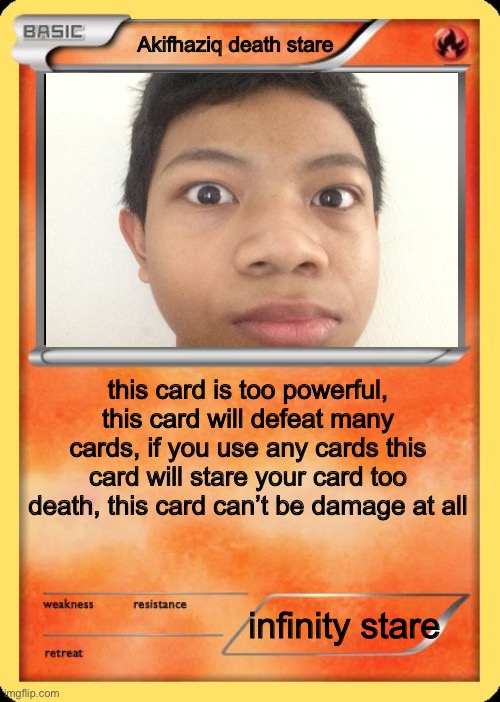 High Quality Akifhaziq death stare card Blank Meme Template