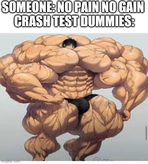 Mistakes make you stronger | SOMEONE: NO PAIN NO GAIN 



CRASH TEST DUMMIES: | image tagged in mistakes make you stronger | made w/ Imgflip meme maker