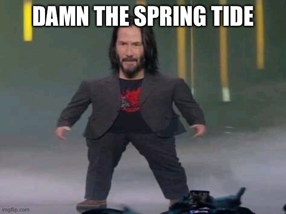 Short Keanu | DAMN THE SPRING TIDE | image tagged in short keanu | made w/ Imgflip meme maker