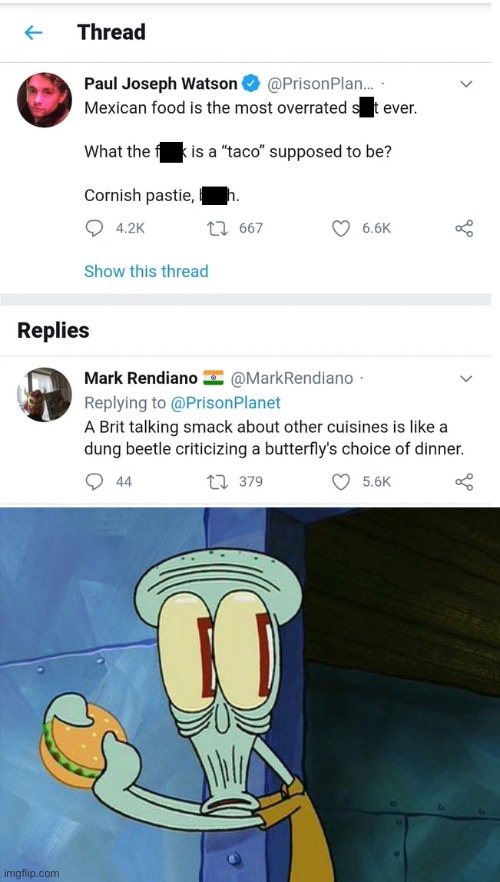 Bri”ish | image tagged in oh shit squidward | made w/ Imgflip meme maker