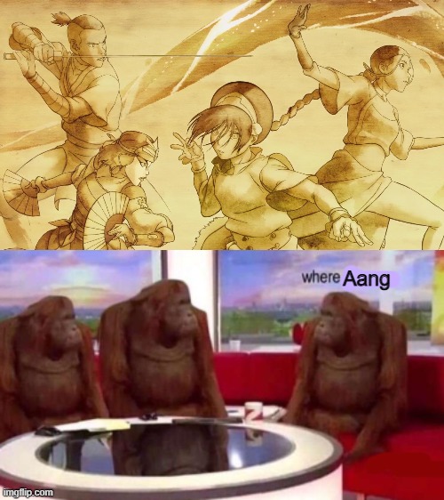 Aang | image tagged in where banana blank | made w/ Imgflip meme maker