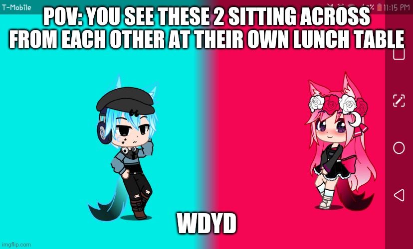 POV: YOU SEE THESE 2 SITTING ACROSS FROM EACH OTHER AT THEIR OWN LUNCH TABLE; WDYD | image tagged in ash and moon | made w/ Imgflip meme maker