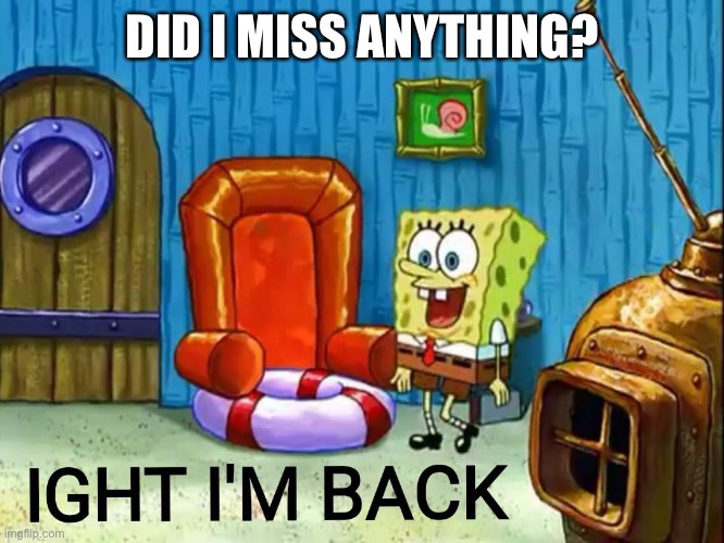 Ight im back | DID I MISS ANYTHING? | image tagged in ight im back | made w/ Imgflip meme maker