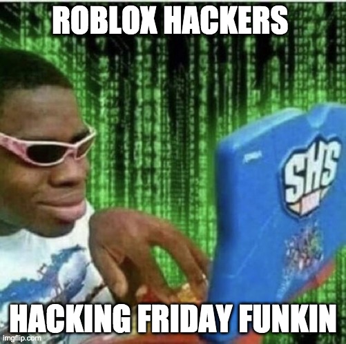 don't hack. its annoying af | ROBLOX HACKERS; HACKING FRIDAY FUNKIN | image tagged in ryan beckford | made w/ Imgflip meme maker