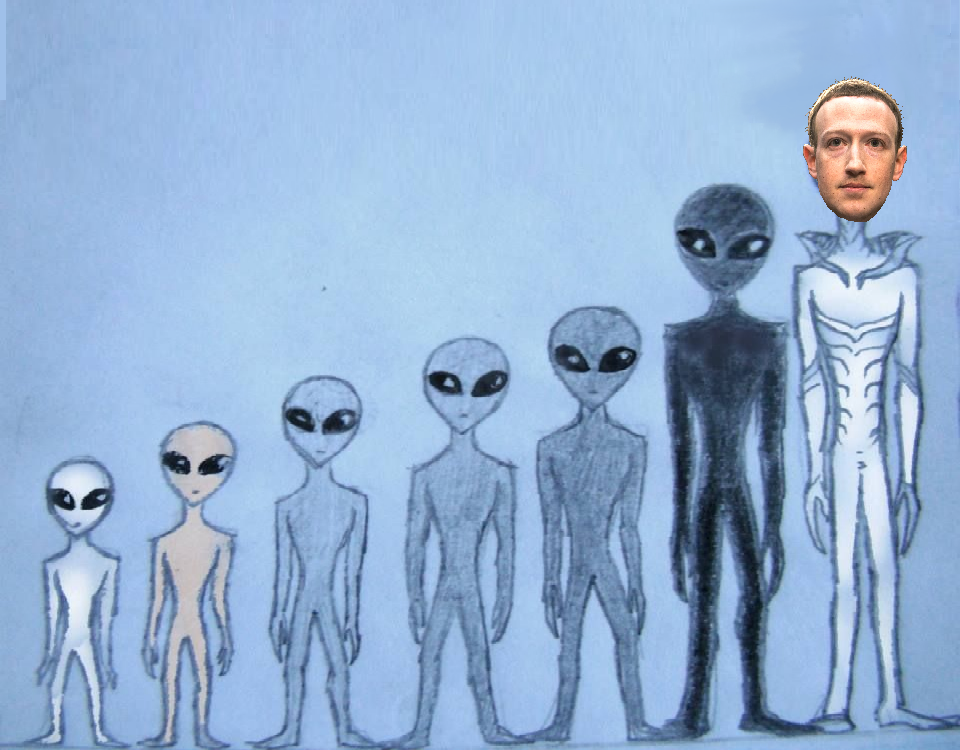 Zuckerberg alien evolution Blank Meme Template