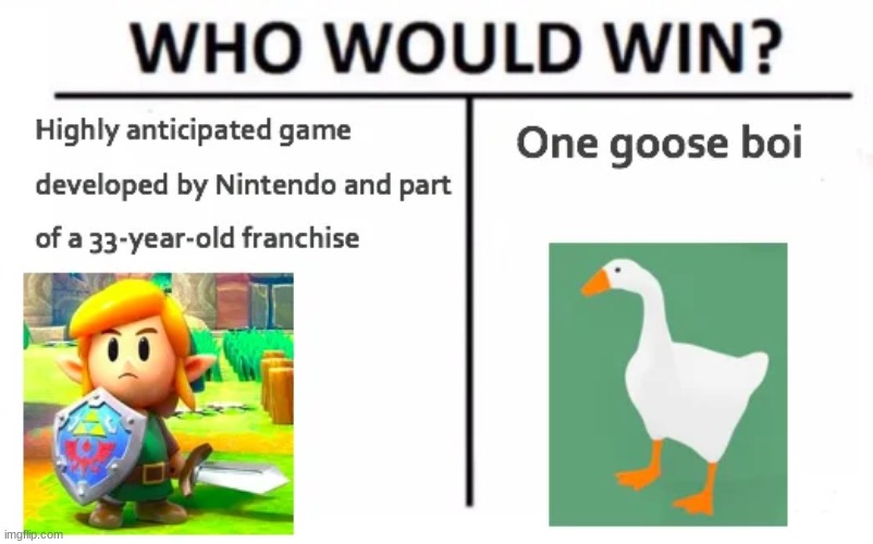 i think goose | image tagged in who would win,memes | made w/ Imgflip meme maker