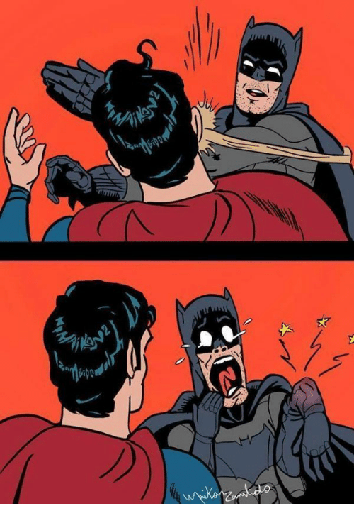 High Quality Batman slapping Super man Blank Meme Template
