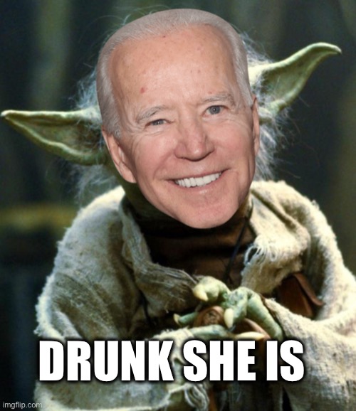 Joe Yoda | DRUNK SHE IS | image tagged in joe yoda | made w/ Imgflip meme maker