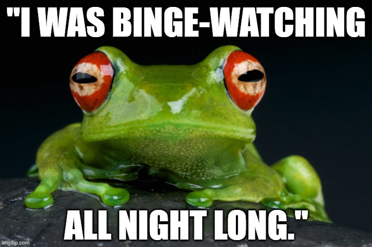 Funny frog with red eyes - 