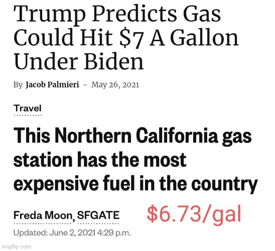 Trump was right | image tagged in trump,gas | made w/ Imgflip meme maker