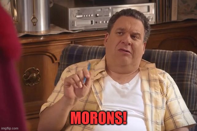 Murray Goldberg | MORONS! | image tagged in murray goldberg | made w/ Imgflip meme maker