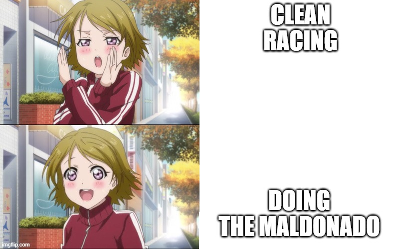 Literally me on Forza Motorsport 7 every time I start a race | CLEAN RACING; DOING THE MALDONADO | image tagged in pana disapproves v pana approves | made w/ Imgflip meme maker