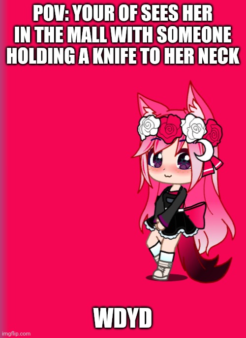 POV: YOUR OF SEES HER IN THE MALL WITH SOMEONE HOLDING A KNIFE TO HER NECK; WDYD | made w/ Imgflip meme maker