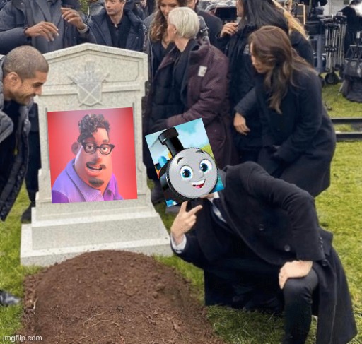 The new cringe meme | image tagged in grant gustin over grave,grubhub,thomas the tank engine | made w/ Imgflip meme maker