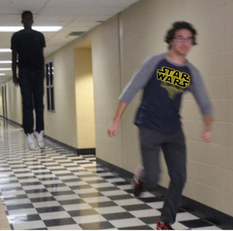 Star Wars guy running from shadow Blank Meme Template