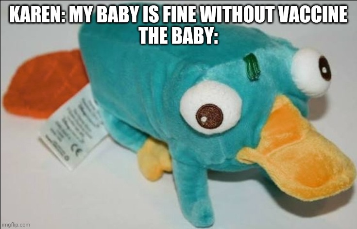 Don't you love me, mother? | KAREN: MY BABY IS FINE WITHOUT VACCINE
THE BABY: | image tagged in karen | made w/ Imgflip meme maker