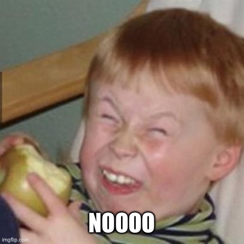laughing kid | NOOOO | image tagged in laughing kid | made w/ Imgflip meme maker