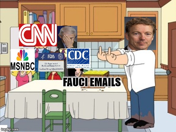 Fraudci Emails | FAUCI EMAILS | image tagged in american dad,dr fauci,email scandal,rand paul,media lies | made w/ Imgflip meme maker
