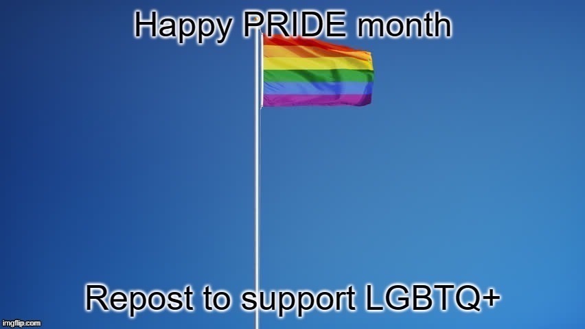 High Quality easy repost pride month support flag Blank Meme Template
