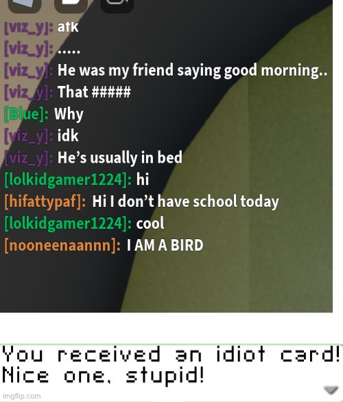 Found This On Roblox Today Imgflip - you are an idiot roblox