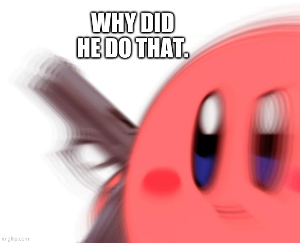 Kirby has found a gun | WHY DID HE DO THAT. | image tagged in kirby has found a gun | made w/ Imgflip meme maker