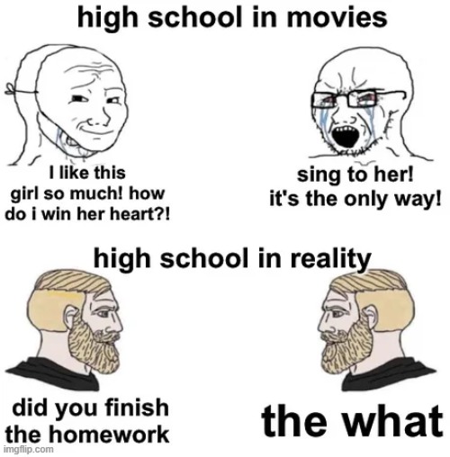 high school vhfrheiutwib | image tagged in what,uhh,high school | made w/ Imgflip meme maker