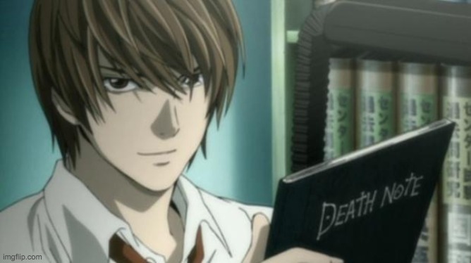 light yagami death note | image tagged in light yagami death note | made w/ Imgflip meme maker