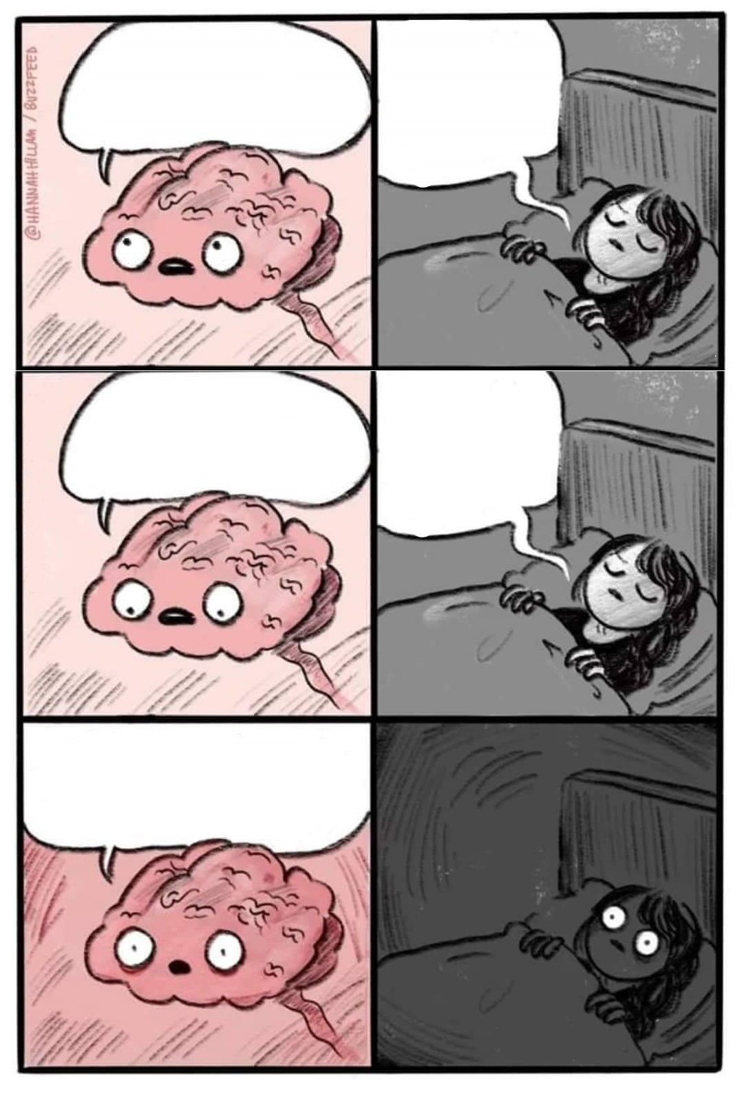 Brain Bed Angry Meme Template