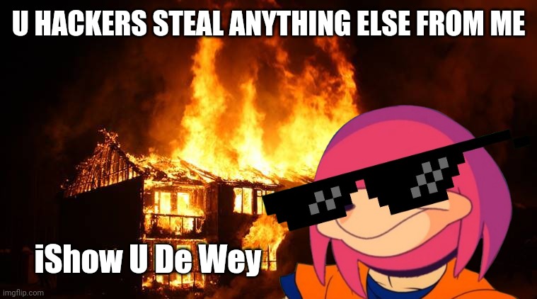 Those crazy hackers are gonna get a rod up their ass | U HACKERS STEAL ANYTHING ELSE FROM ME; iShow U De Wey | image tagged in ugandan knuckles,memes,savage memes,hackers,do you know da wae,savage | made w/ Imgflip meme maker