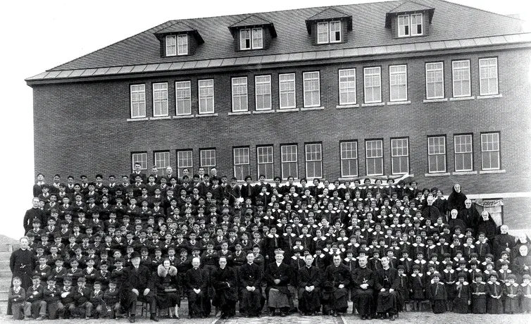 Canadian residential school picture Blank Meme Template