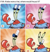 Mr Krabs hat Blank Meme Template