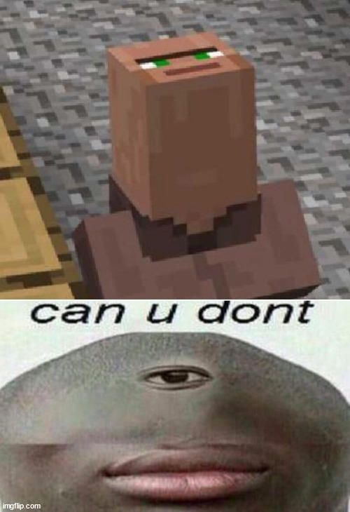 image tagged in minecraft villager looking up,can you don't | made w/ Imgflip meme maker