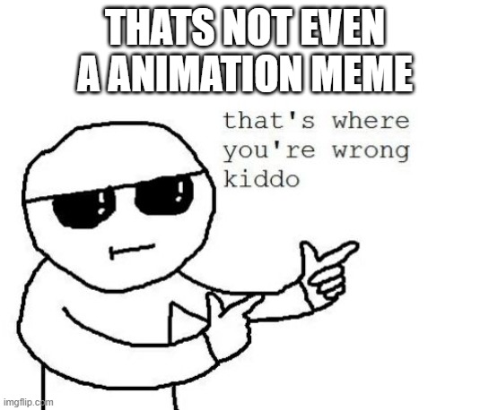 That's where you're wrong kiddo | THATS NOT EVEN A ANIMATION MEME | image tagged in that's where you're wrong kiddo | made w/ Imgflip meme maker