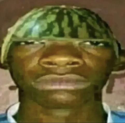 black guy with water melon head Blank Meme Template