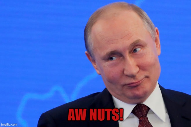 AW NUTS! | image tagged in putin oh you | made w/ Imgflip meme maker