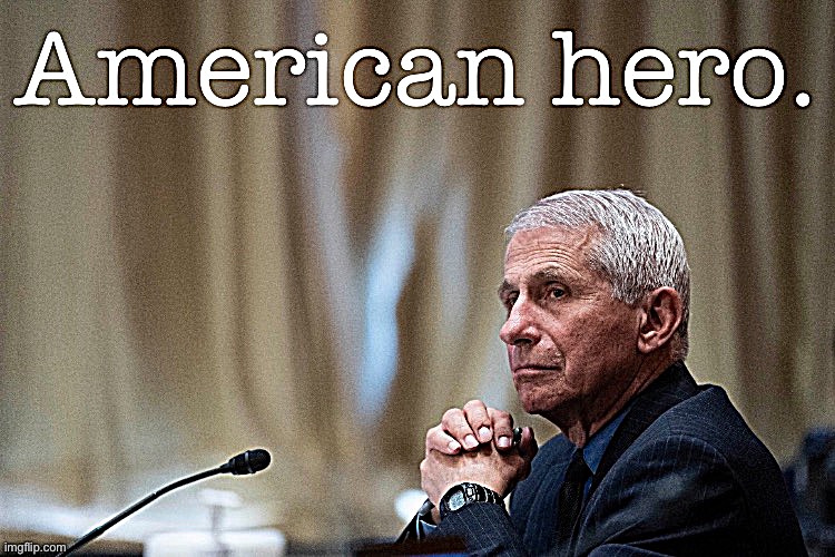Not all heroes wear capes, but all heroes wore masks. Thank you, Dr. Fauci. | image tagged in dr fauci american hero,dr fauci,fauci,covid-19,hero,coronavirus | made w/ Imgflip meme maker