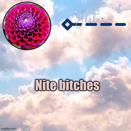 Jester cloud temp by suga | Nite bitches | image tagged in jester cloud temp by suga | made w/ Imgflip meme maker
