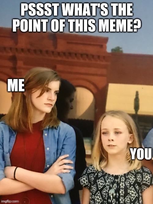 PSSST WHAT'S THE POINT OF THIS MEME? ME YOU | made w/ Imgflip meme maker