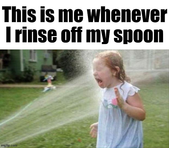 This is me whenever I rinse off my spoon | image tagged in spoon | made w/ Imgflip meme maker