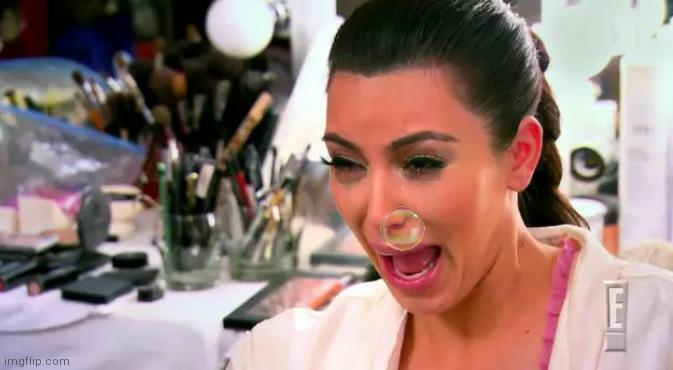 High Quality Ugly crying snot bubble Kim Kardashian Blank Meme Template