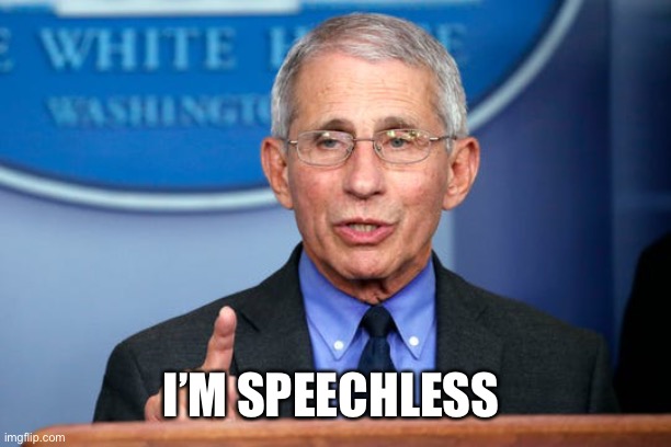 Dr. Fauci | I’M SPEECHLESS | image tagged in dr fauci | made w/ Imgflip meme maker