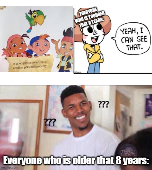 Black guy confused | EVERYONE WHO IS YOUNGER THAT 8 YEARS:; Everyone who is older that 8 years: | image tagged in black guy confused | made w/ Imgflip meme maker