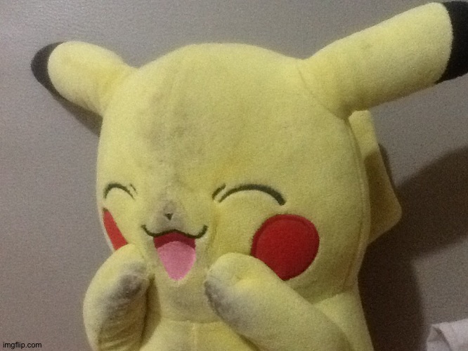 Pikachu plush from 4 years ago | made w/ Imgflip meme maker