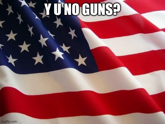 American flag | Y U NO GUNS? | image tagged in american flag | made w/ Imgflip meme maker