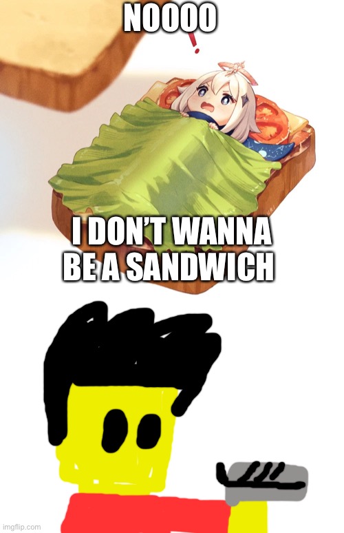 NOOOO; I DON’T WANNA BE A SANDWICH | made w/ Imgflip meme maker